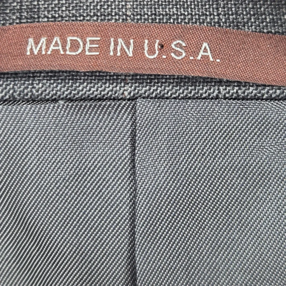 Hickey Freeman‎ Men's Charcoal Glen Plaid Wool Blazer Suit Jacket 48L